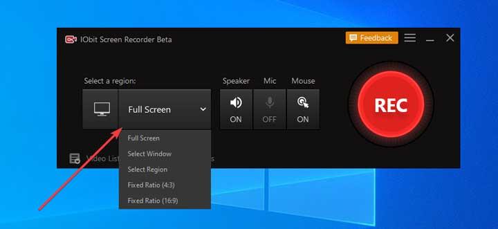 Registrazione dello schermo di IObit Screen Recorder